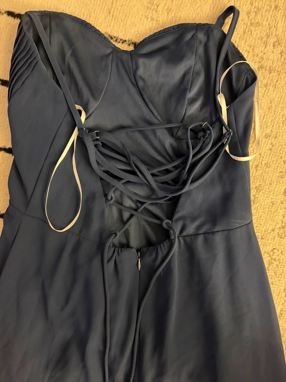 Lulu's Navy Ruffle-Detail Maxi Dress - Picture 3 of 5